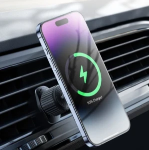 Încărcător wireless xo cx025 magsafe pentru ventilație auto magnetică, 15w, negru Thumbnail 2