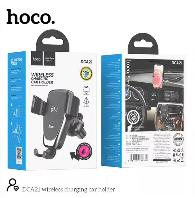 Автомобильный держатель для беспроводной зарядки hoco dca21, черный 2