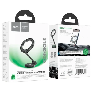 Автомобильный держатель hoco h51 advantage с металлическим кольцом и магнитом (для центральной консоли), цвет серый металлик. Thumbnail 6