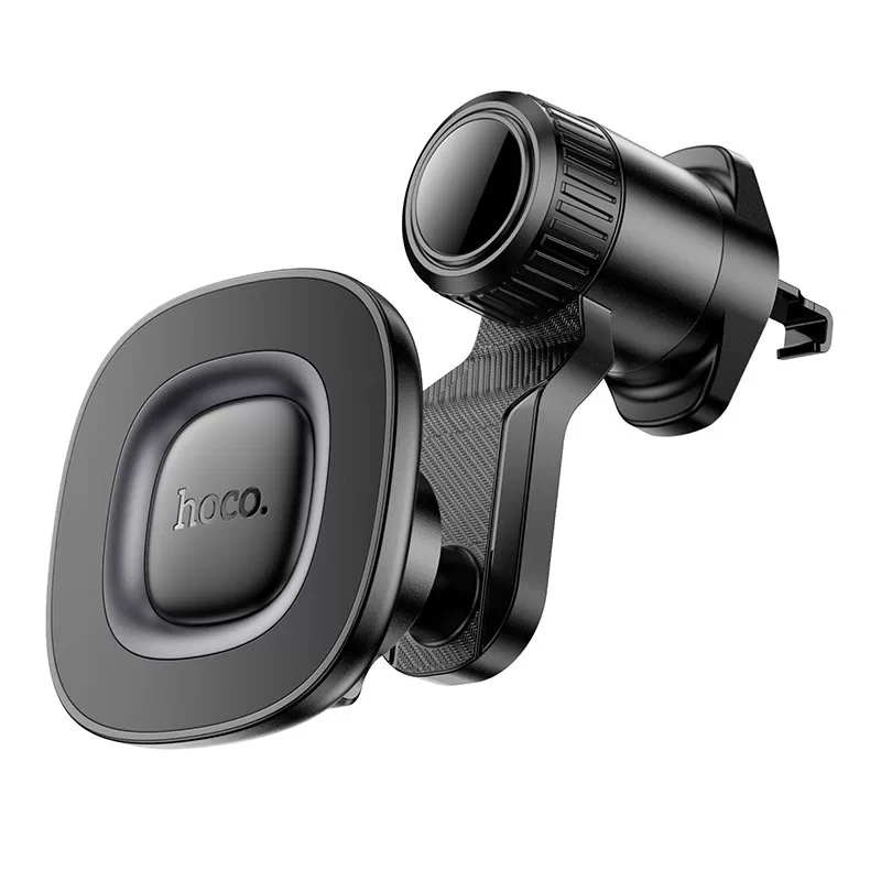 Suport auto magnetic hoco h74 crown ring (orificiu de evacuare) gri metalic negru 2