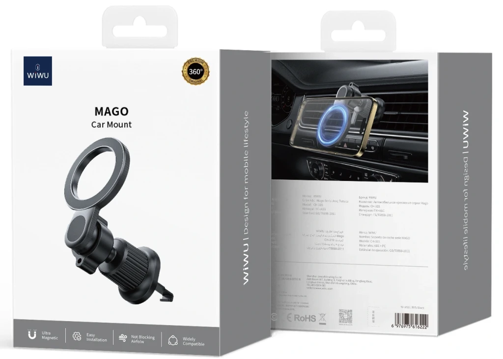 Suport auto wiwu mago series magsafe wi-w051 negru 2