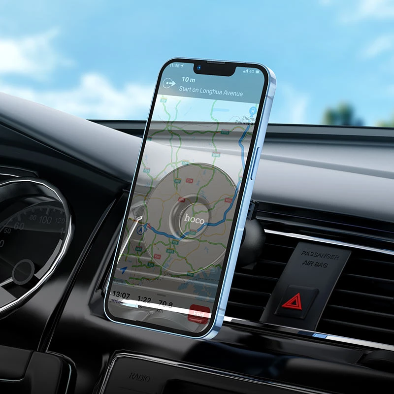Hoco ca112 excelle suport magnetic auto cu inel de evacuare a aerului, negru 2