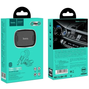 Suport auto magnetic hoco ca68 sagittarius series cu priză dublă de aer, negru Thumbnail 3