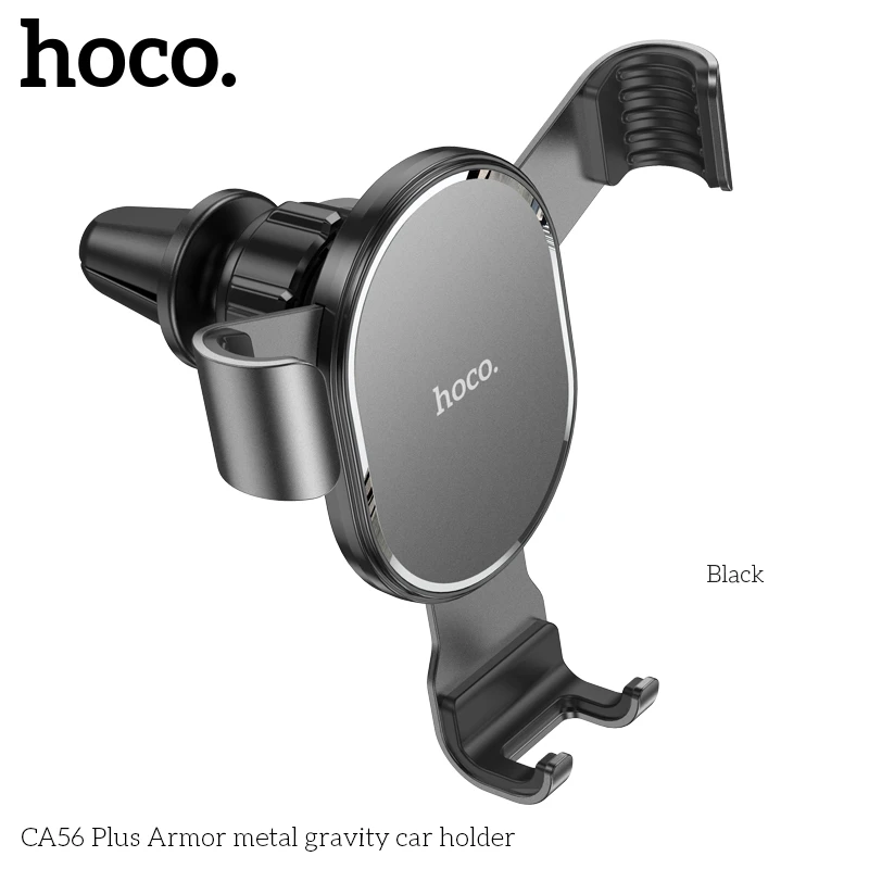 Металлический автомобильный держатель hoco ca56 plus armor, черный. 3