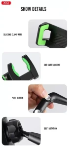 Suport auto retrovizor xo c107, negru Thumbnail 2