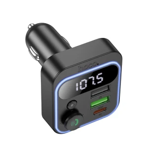 Hoco e85 tiger pd20w+qc3.0 emițător auto bt fm negru Thumbnail 3