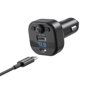 Încărcător auto inteligent xo bcc18 bluetooth mp3, tip c, 3a, negru