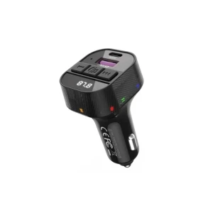Încărcător auto inteligent xo bcc17 bluetooth mp3 a+c cu porturi duble pd30w, negru