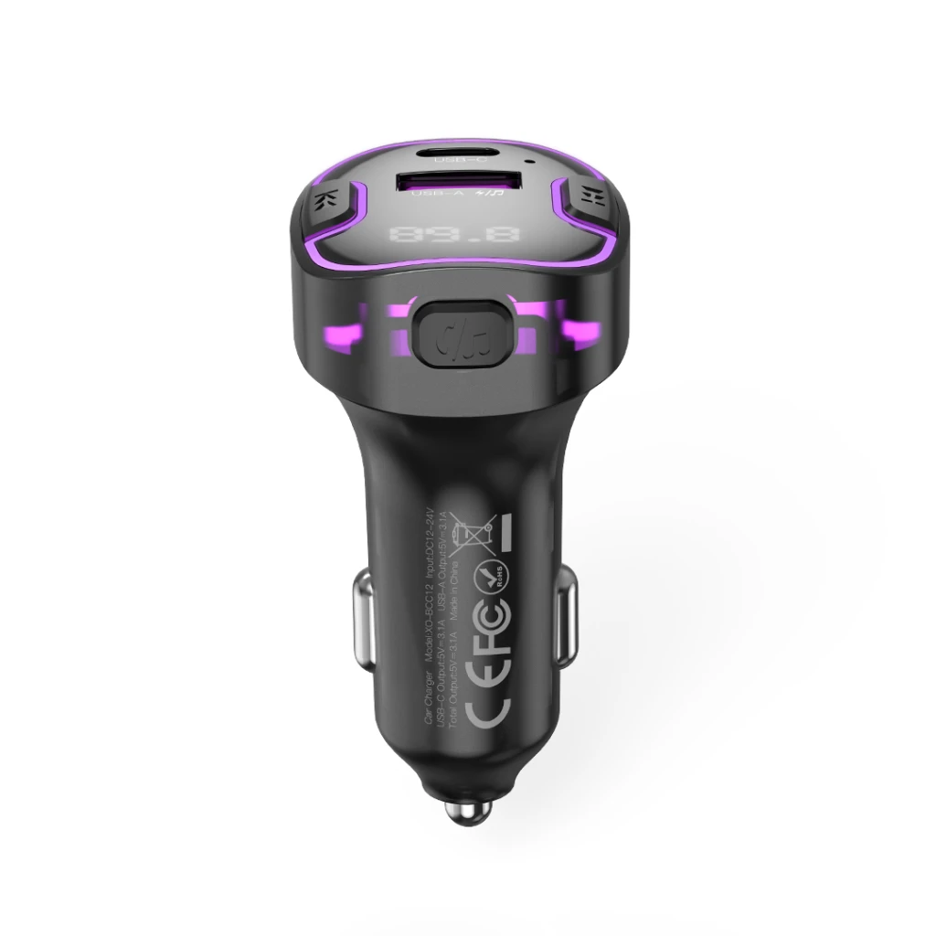 Xo bcc12 интеллектуальный bluetooth mp3+5v3.1a автомобильный атмосферный светильник черный 2