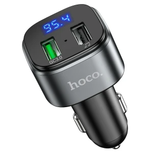 Hoco e67 fighter qc3.0 transmițător auto bt fm negru