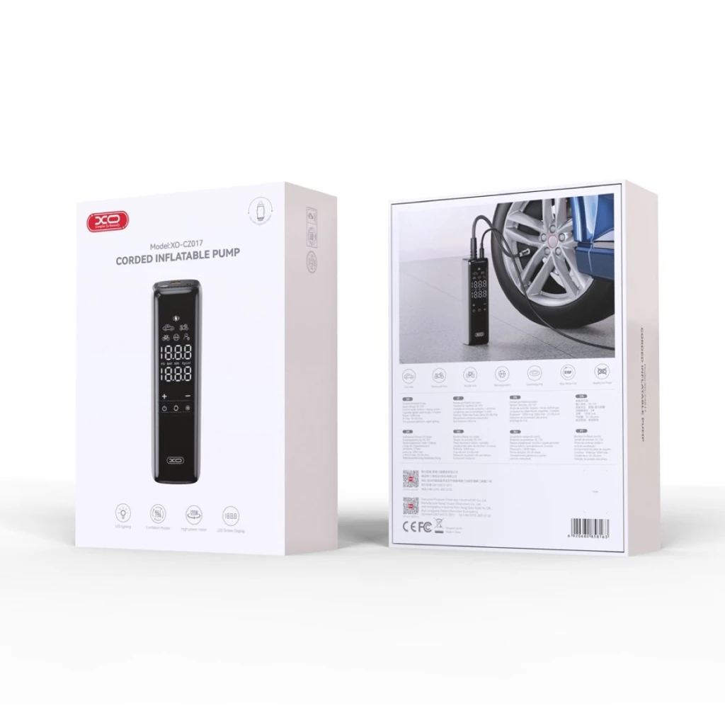 Насос для накачивания шин xo cz017 smart mini wired inflatable pump на 22 баллона, черный. 2