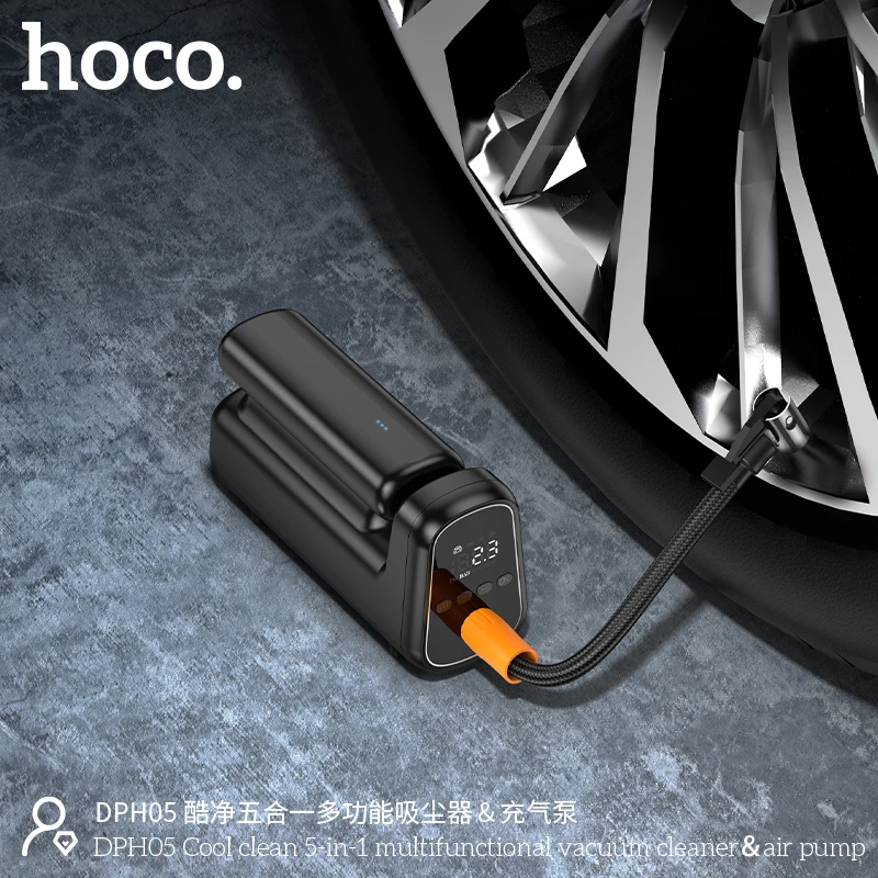 Многофункциональный пылесос hoco dph05 cool clean 5-в-1 с воздушным насосом, черный. 2