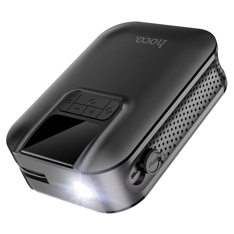 Портативный интеллектуальный воздушный насос hoco s53 breeze, черный. 2