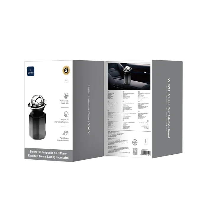 Wiwu wi-ai700 bloom 700 difuzor de aer cu aromă de mentă, 150 ml, negru 2