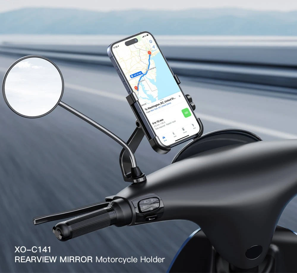 Suport telefon mobil metalic xo c141 pentru bicicletă, negru 3