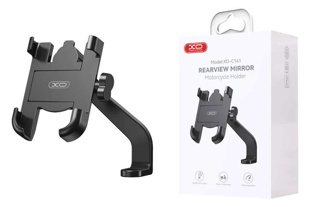 Suport telefon mobil metalic xo c141 pentru bicicletă, negru 2