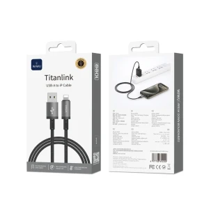 Wiwu titanlink seria cablu de încărcare 1 m wi-c055 usb-a la lightning gri Thumbnail 2