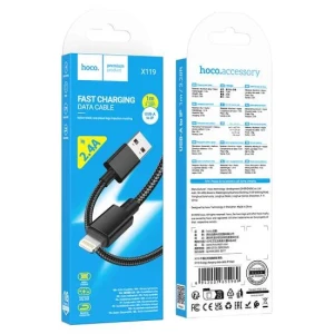 Hoco x119 energy cablu pentru încărcare și transfer de date lightning(ambalat) negru Thumbnail 3