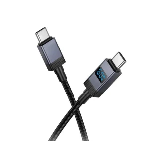 Hoco x118 generous 60w кабель для зарядки и передачи данных с дисплеем usb-c на usb-c черный