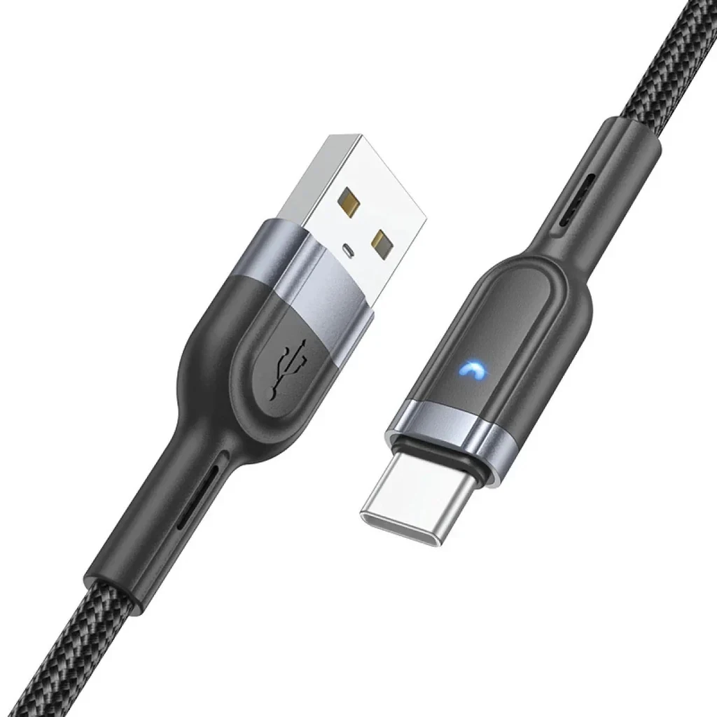 Hoco u117 grand inteligent cu oprire automată cablu pentru încărcare și transfer de date usb-c negru 2