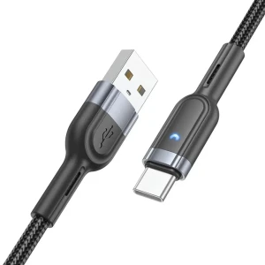 Hoco u117 grand inteligent cu oprire automată cablu pentru încărcare și transfer de date usb-c negru Thumbnail 2