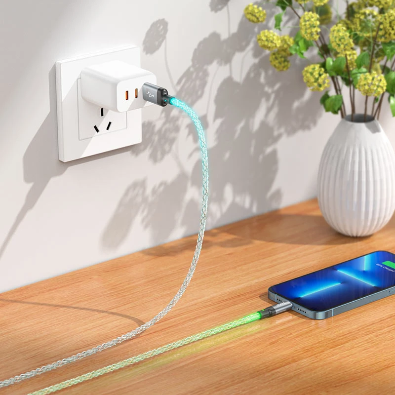 Hoco u112 shine кабель для зарядки и передачи данных для lightning серый 2