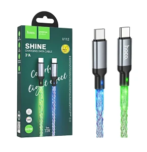 Hoco u112 shine 60w кабель для зарядки и передачи данных для usb-c на usb-c серый