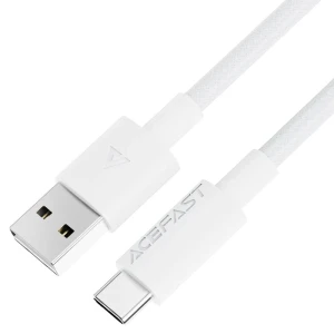 Acefast c18-04 usb-a la usb-c împletit cablu pentru încărcare și transfer de date alb