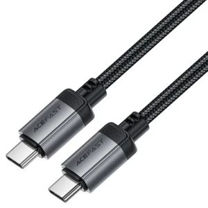 Acefast c20-03 usb-c la usb-c din aliaj de aluminiu cablu pentru încărcare și transfer de date negru