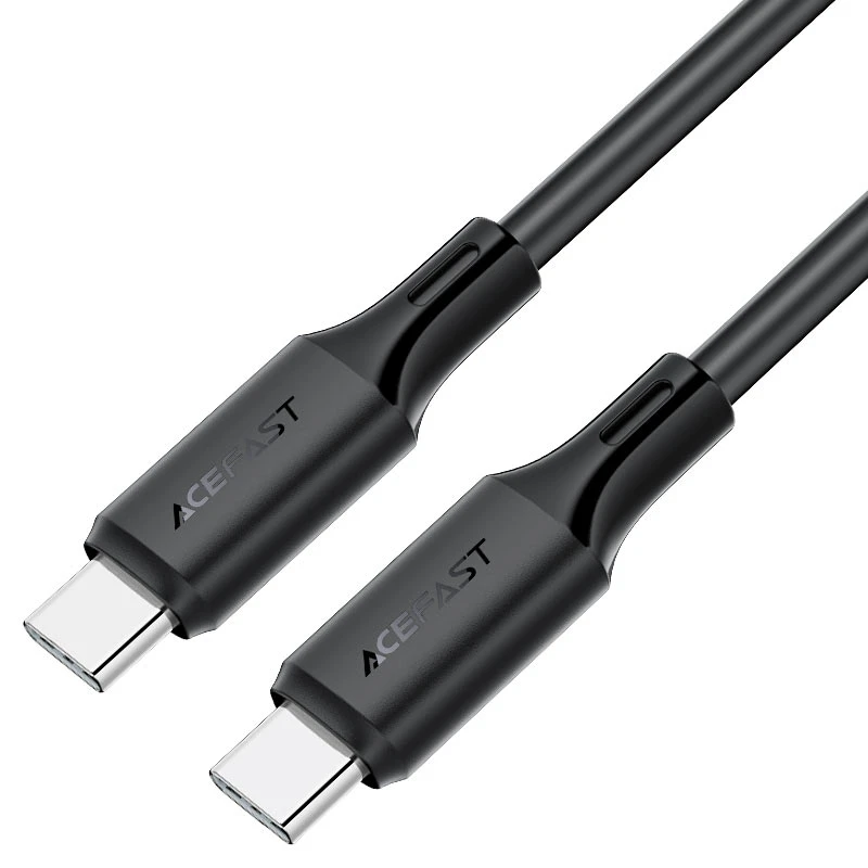 Acefast c17-03 usb-c la usb-c din silicon cablu pentru încărcare și transfer de date negru 2