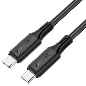 Acefast c17-03 usb-c la usb-c din silicon cablu pentru încărcare și transfer de date negru