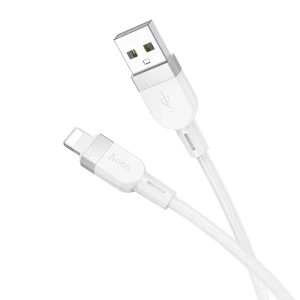 Hoco x109 energy din silicon cablu pentru încărcare și transfer de date lightning(lungime 1 m) alb