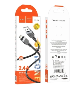 Hoco x109 energy pd din silicon cablu pentru încărcare și transfer de date lightning(lungime 3 m) negru Thumbnail 2