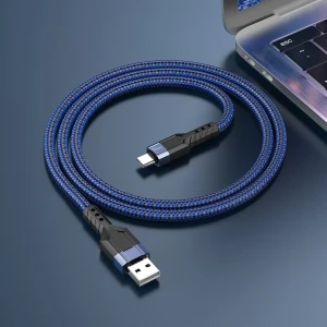 Hoco u110 usb-c кабель для зарядки и передачи данных синий