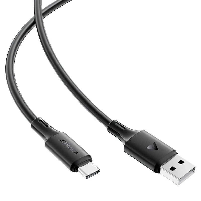 Acefast c17-04 usb-a la usb-c din silicon cablu pentru încărcare și transfer de date negru 3