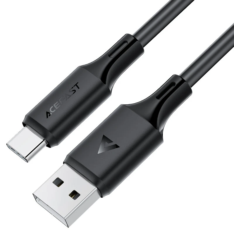 Acefast c17-04 usb-a la usb-c din silicon cablu pentru încărcare și transfer de date negru 2