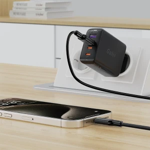 Acefast c17-04 usb-a на usb-c силиконовый кабель для зарядки и передачи данных черный