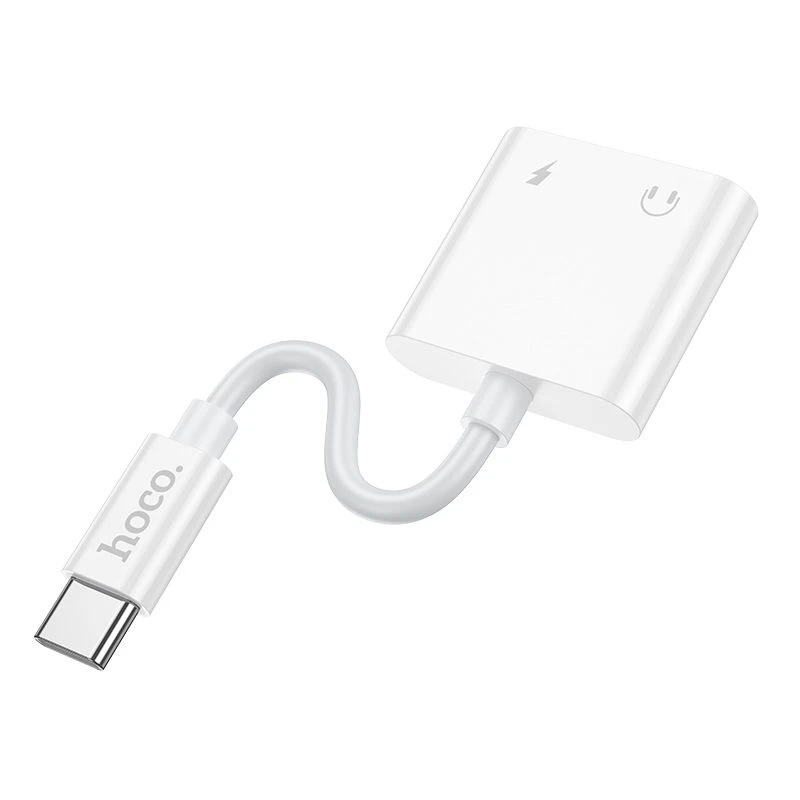 Hoco dup08 stream dual usb-c цифровой аудиоадаптер белый 3