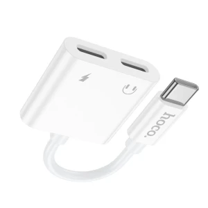 Hoco dup08 stream dual usb-c цифровой аудиоадаптер белый Thumbnail 5