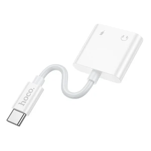 Hoco dup08 stream dual usb-c цифровой аудиоадаптер белый Thumbnail 3