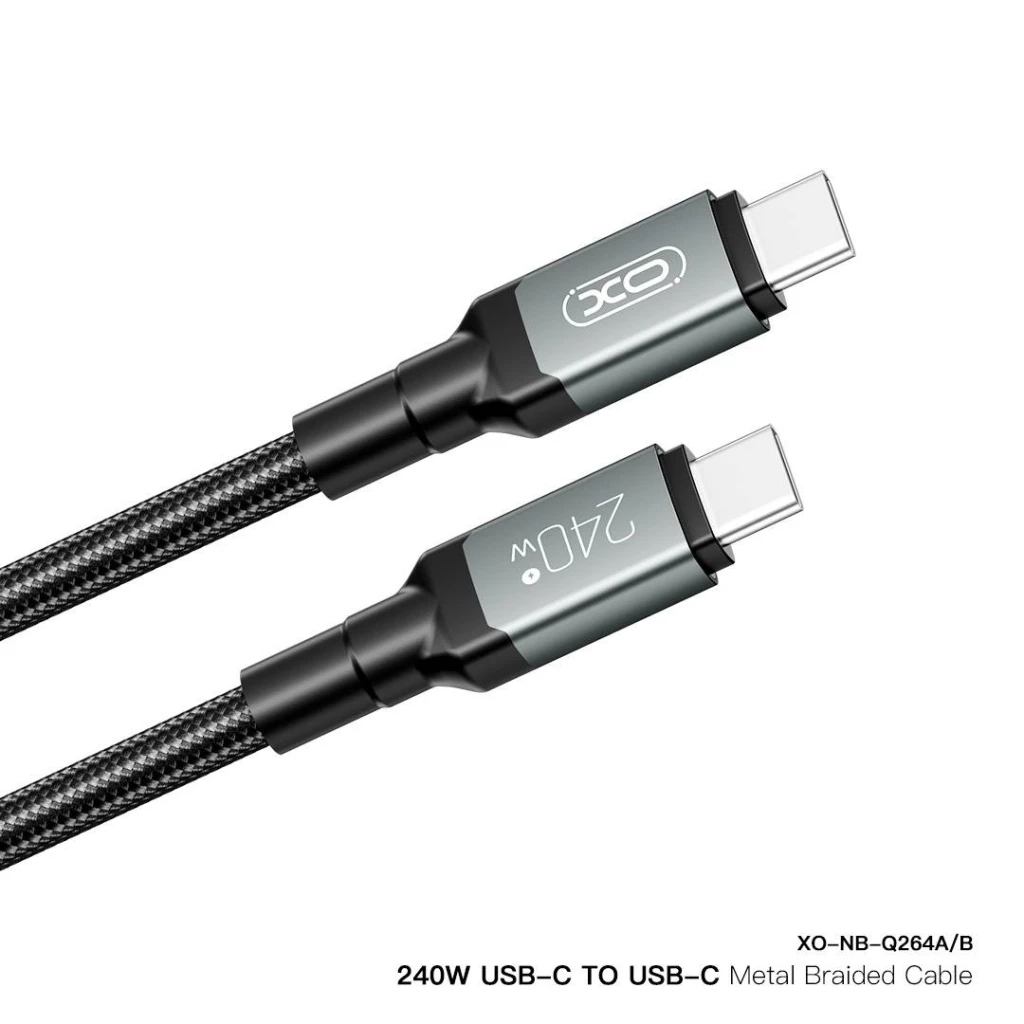 Xo nb-q264a usb-c на usb-c 240w высокой мощности кабель для передачи данных 1 м черный 3