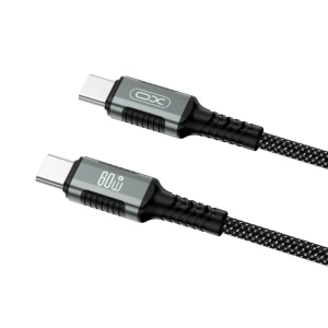 Xo nb-q267 магнитный в оплетке usb-c на usb-c 60w кабель для передачи данных 1 м черный Thumbnail 3