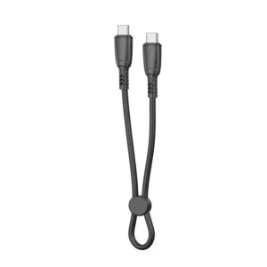 Xo nb-q248b suluo серия портативный силиконовый usb-c на usb-c 60w кабель для передачи данных длина 25 см strip кабель черный Thumbnail 2