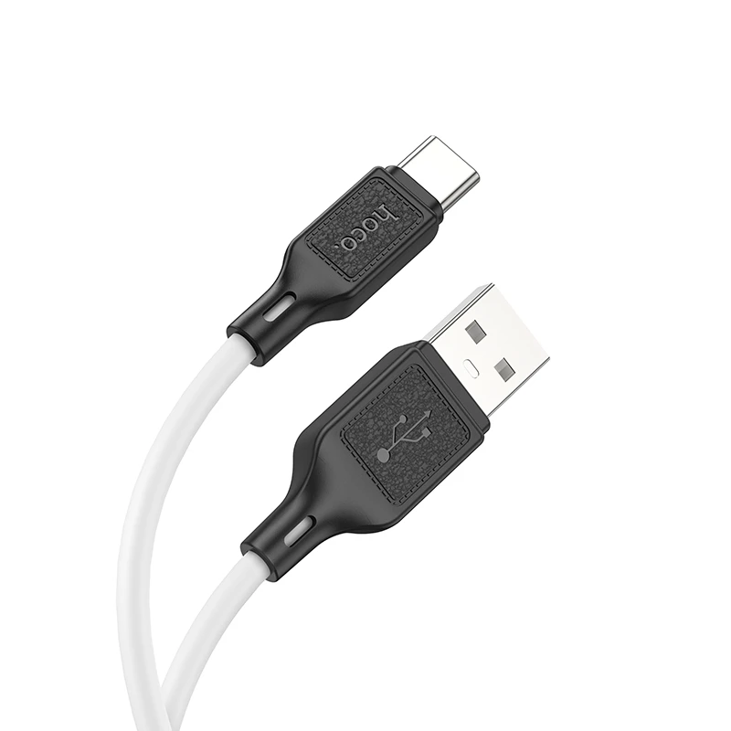 Hoco x90 cool din silicon cablu pentru încărcare și transfer de date pentru usb-c alb 2