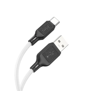 Hoco x90 cool силиконовый кабель для зарядки и передачи данных для usb-c белый