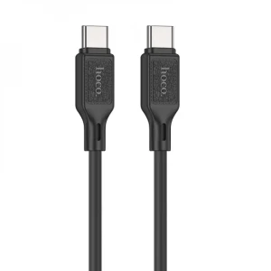 Hoco x90 cool 60w din silicon cablu pentru încărcare și transfer de date pentru usb-c la usb-c negru
