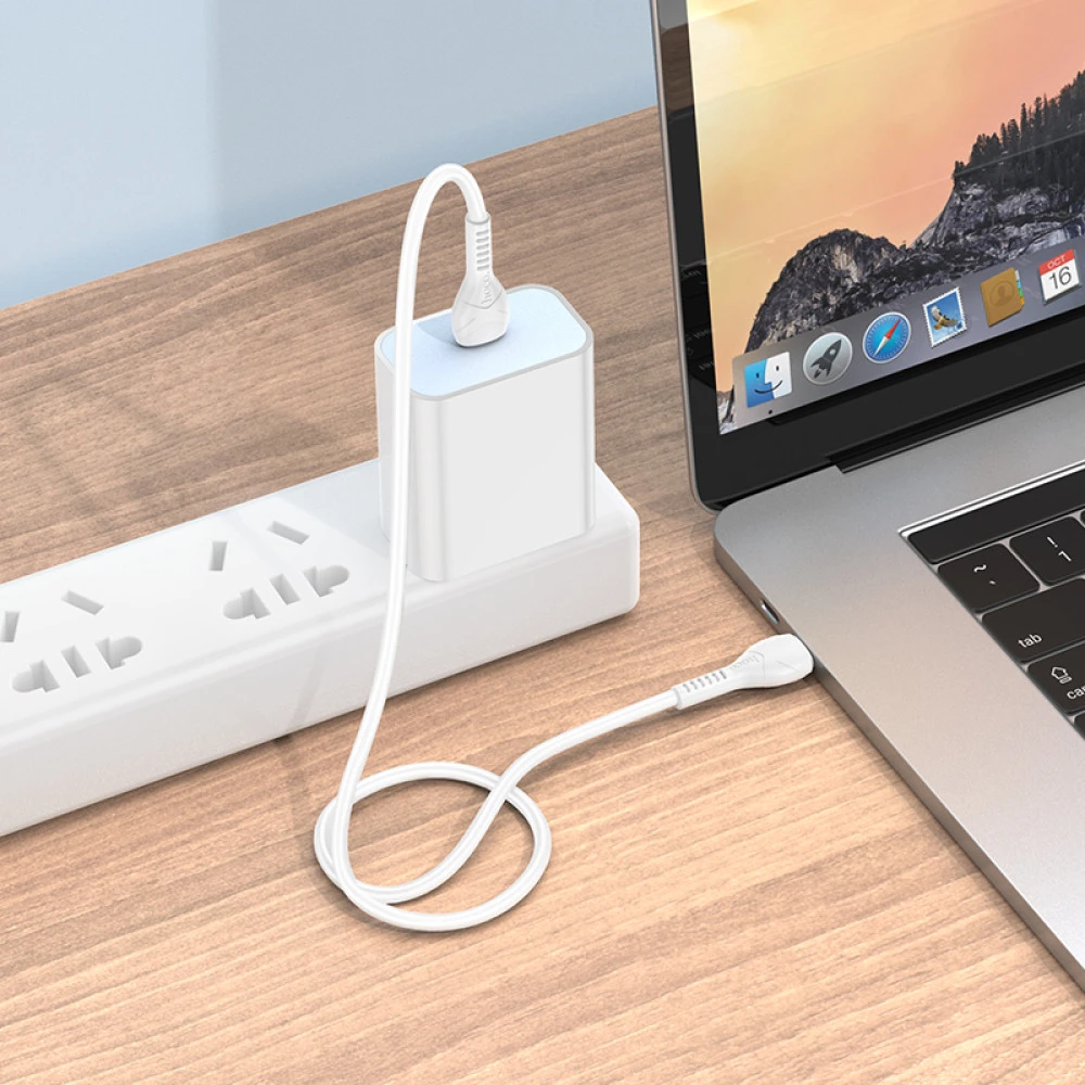 Hoco x37 cool power 60w кабель для зарядки и передачи данных usb-c на usb-c(длина 0.5 м) белый 2