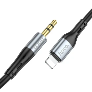 Hoco upa22 lightning din silicon cablu adaptor audio digital negru