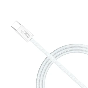Xo nb-q260b high-fashion usb-c la usb-c 60w 1.5m împletit cablu de date alb