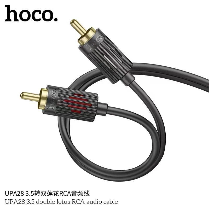 Hoco upa28 3.5 dual rca аудиокабель черный 2